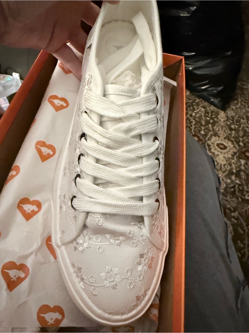 Rocket Dog White Floral Lace Canvas Sneaker 10